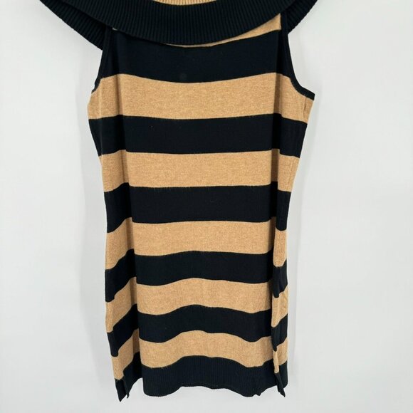 Cache Cold Shoulder Sleeveless Cowl Neck Striped Sweater Tunic Size large - Picture 9 of 9